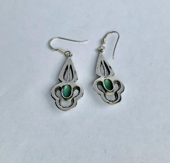 .925 sterling silver and turquoise earrings for pierced ears